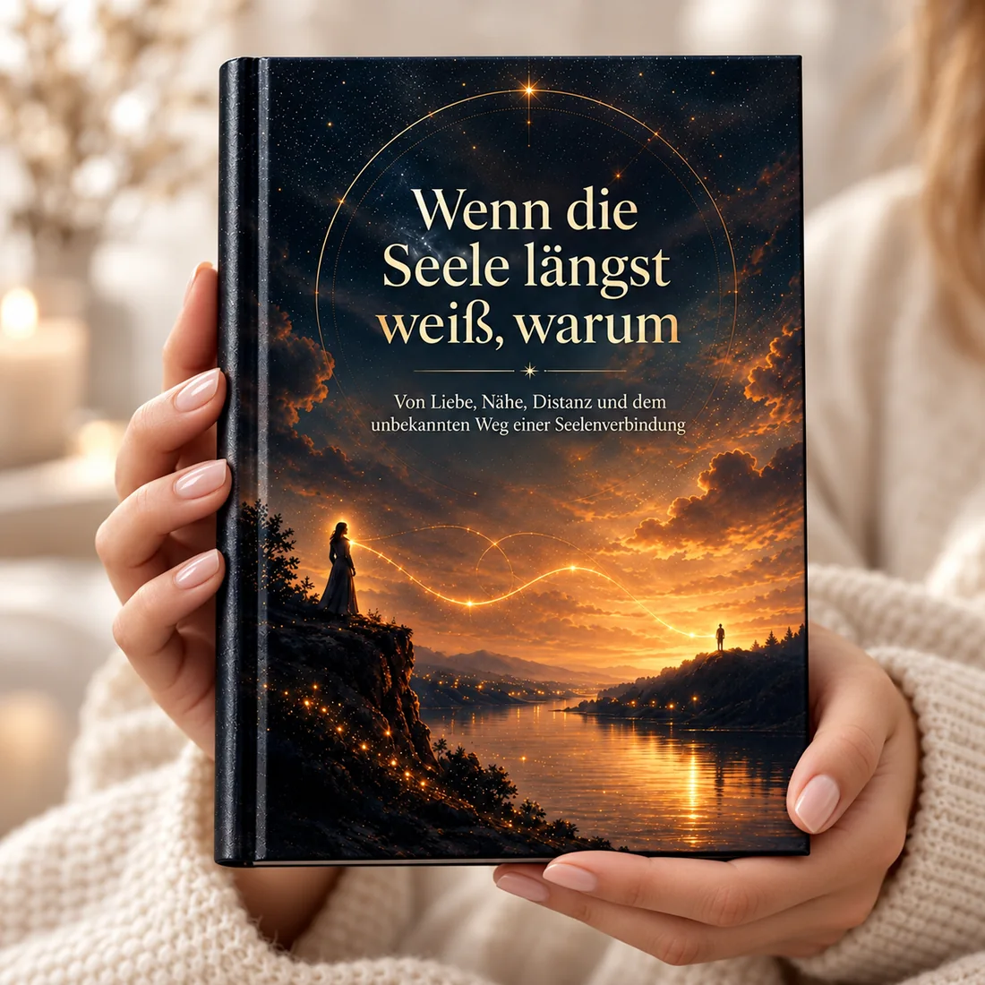 „Wenn die Seele längst weiß, warum“ – das Buch in zwei Händen gehalten, vor weichem, hellem Hintergrund